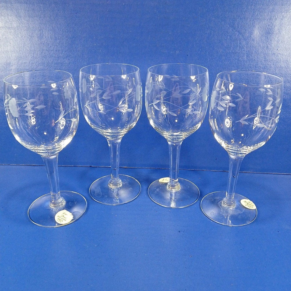 Wine Goblets Princess House Heritage Cut Crystal 6 oz Set of 4